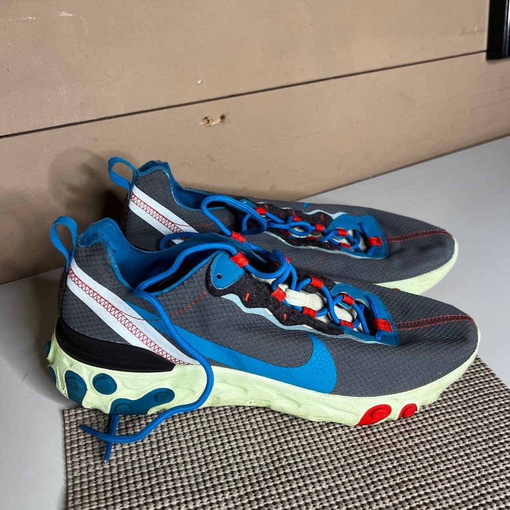 Nike React Element 55 Mens 10.5 Dark Grey Photo Blue CT1142-700